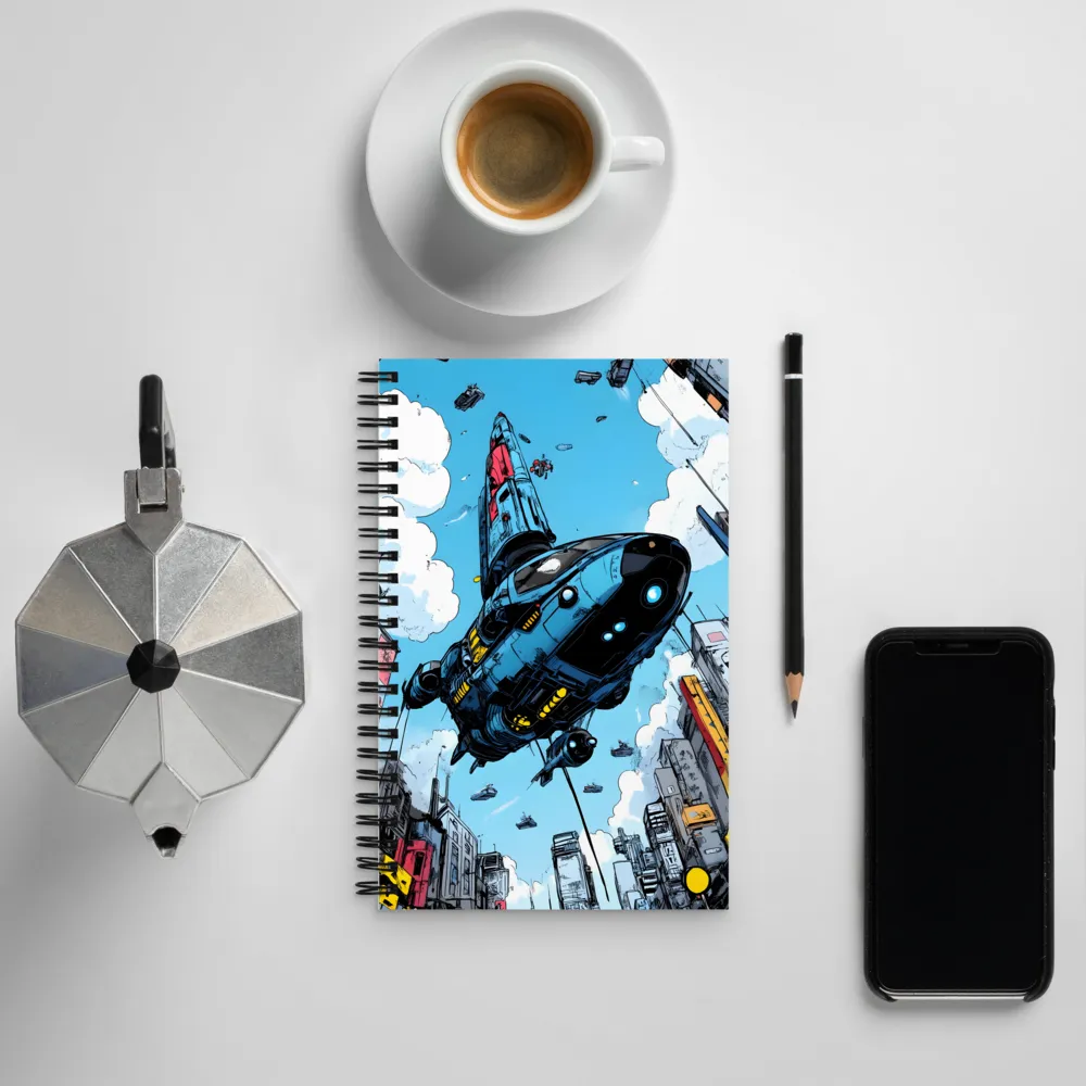 Skyward: A Journey Through the Futuristic City | Spiral Notebook