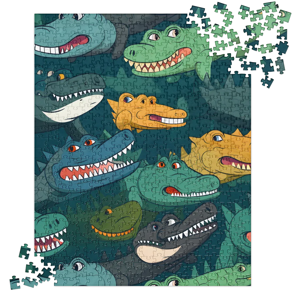 Cheerful Crocodilian Parade | Jigsaw Puzzle | 520 pieces