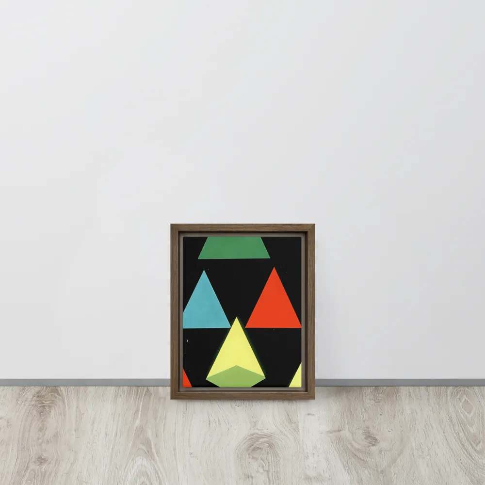 Geometric Harmony in Color | Canvas with Brown Frame | 8″×10″