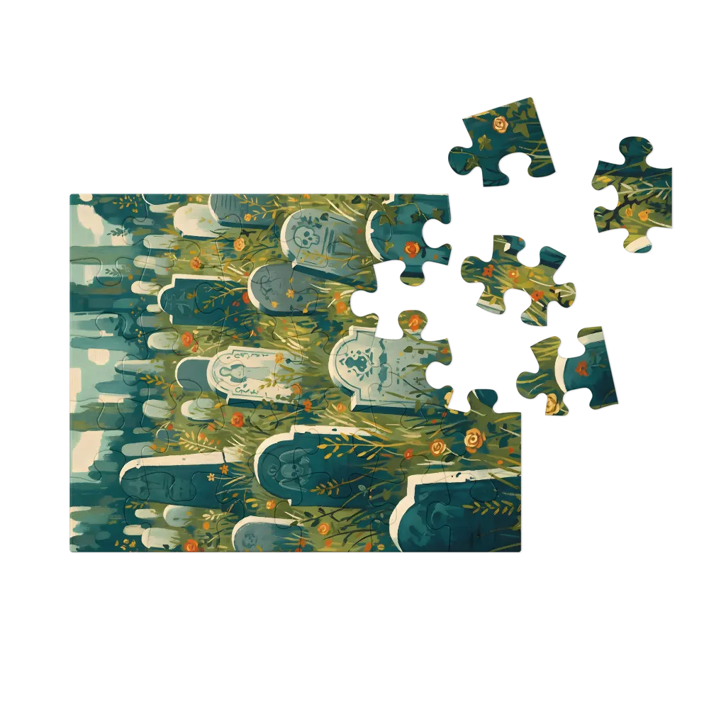 Blooming Graves 
 Jigsaw Puzzle in Tin Box