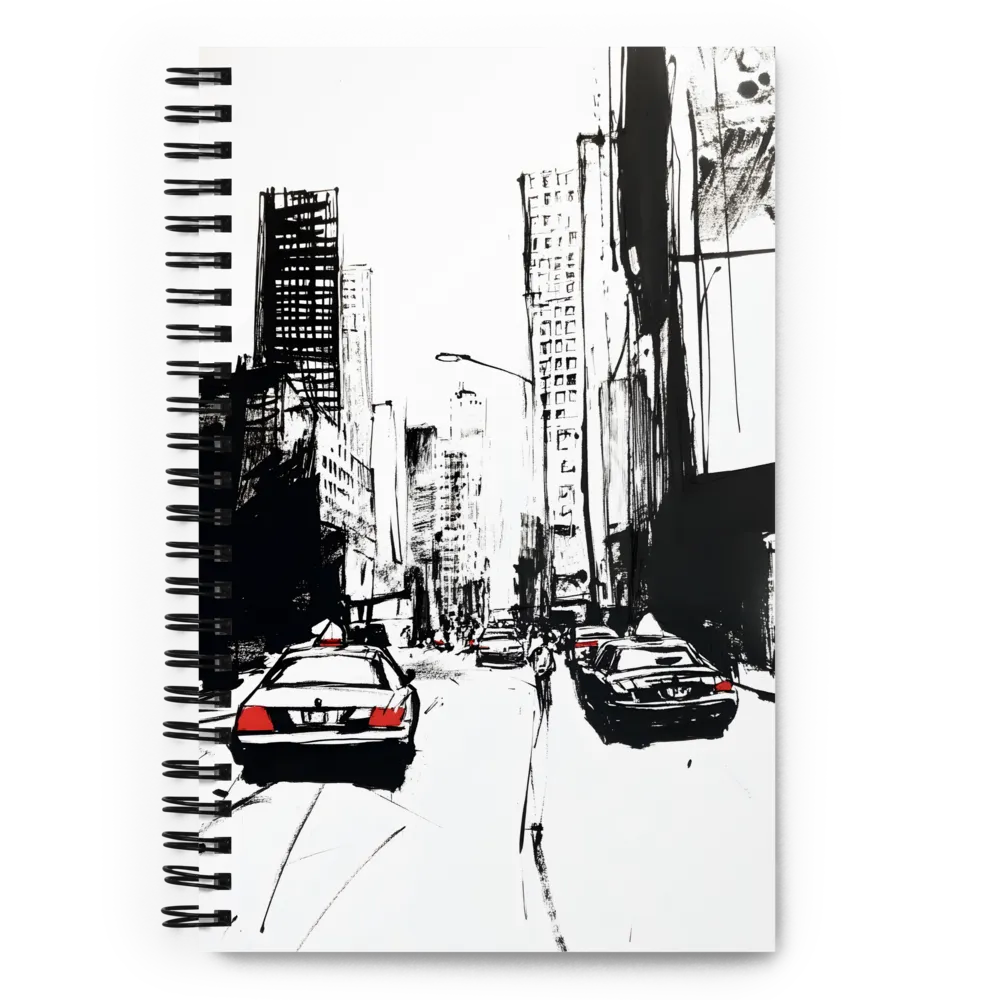 Urban Pulse: A Monochromatic Journey | Spiral Notebook