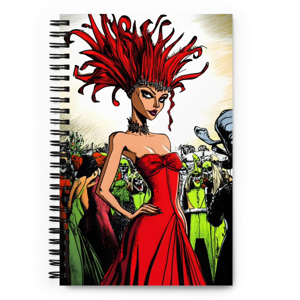 Fiery Elegance: A Fashion Statement | Spiral Notebook