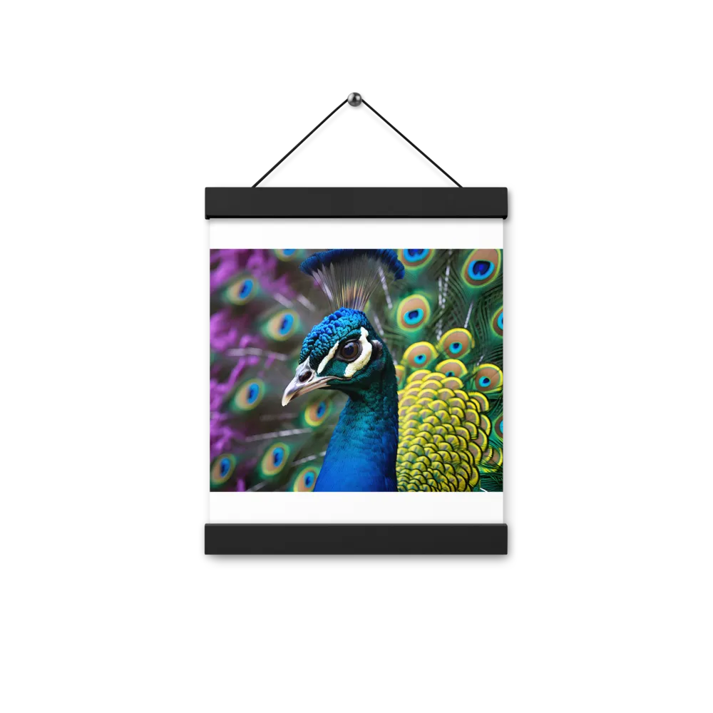 Regal Plumage: The Peacock's Splendor | Poster With Black Wood Hanger | 8″×10″