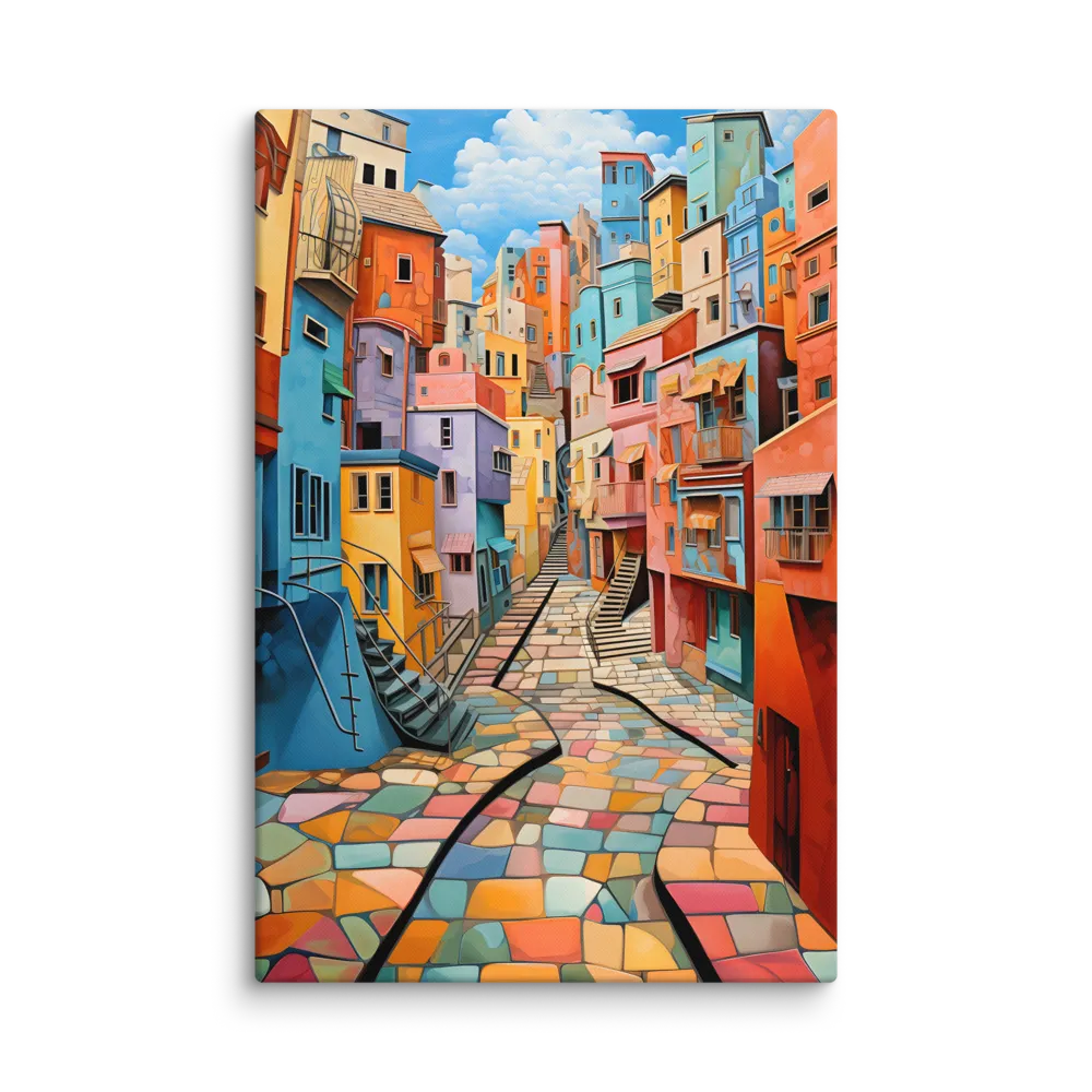 Vibrant Cityscape: A Kaleidoscope of Colors | Canvas | 32″×48″