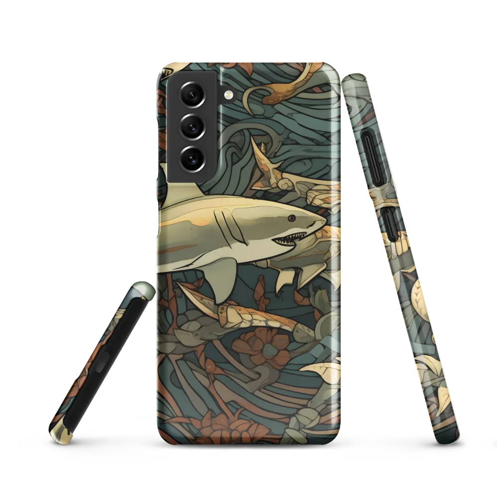 Dynamic Harmony of Sharks and Flora | Phone Case |  S21 | Snap Case | Glossy
