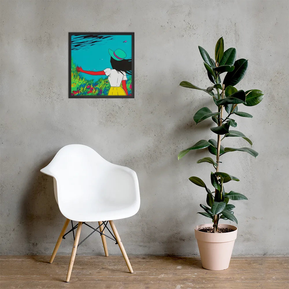 Whimsical Encounter | Poster with Black Frame | 18″×18″