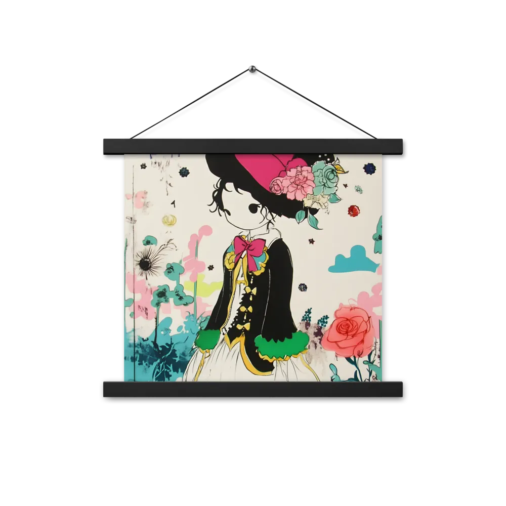 Whimsical Garden Reverie | Poster With Black Wood Hanger | 14″×14″