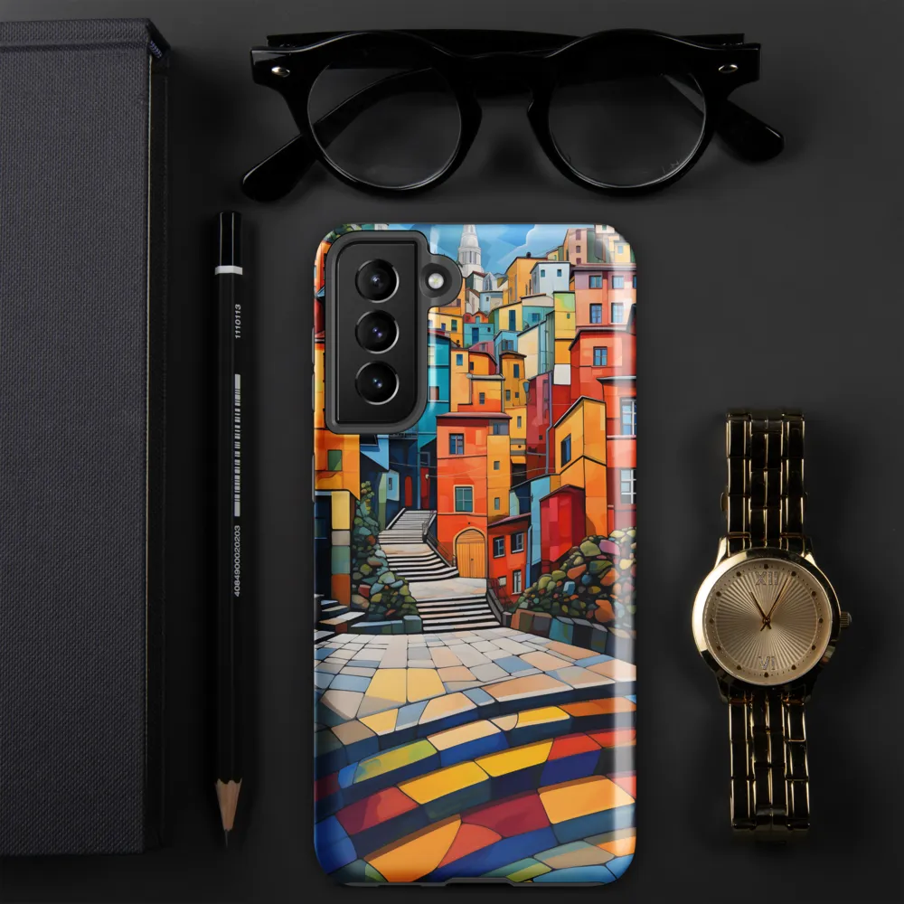 Vibrant Village: A Cubist Journey