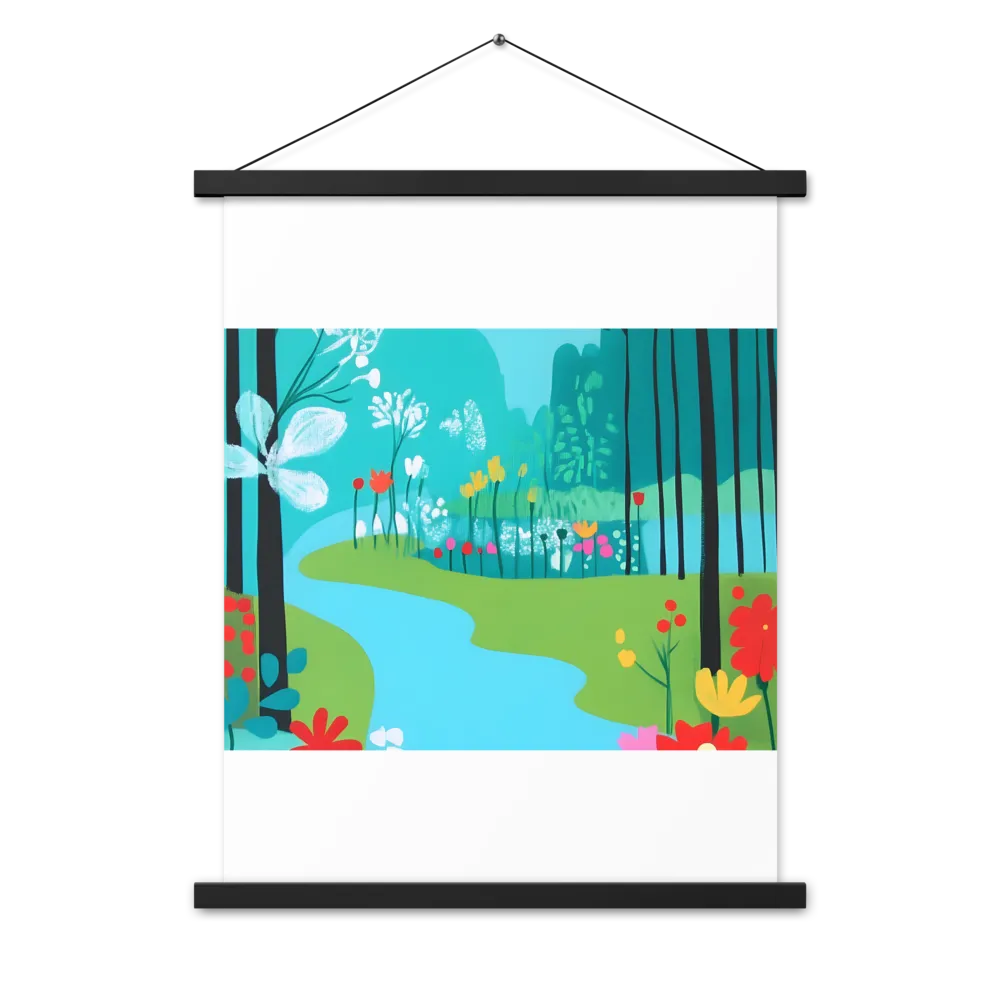 Whispers of Spring: A Colorful Retreat | Poster With Black Wood Hanger | 18″×24″