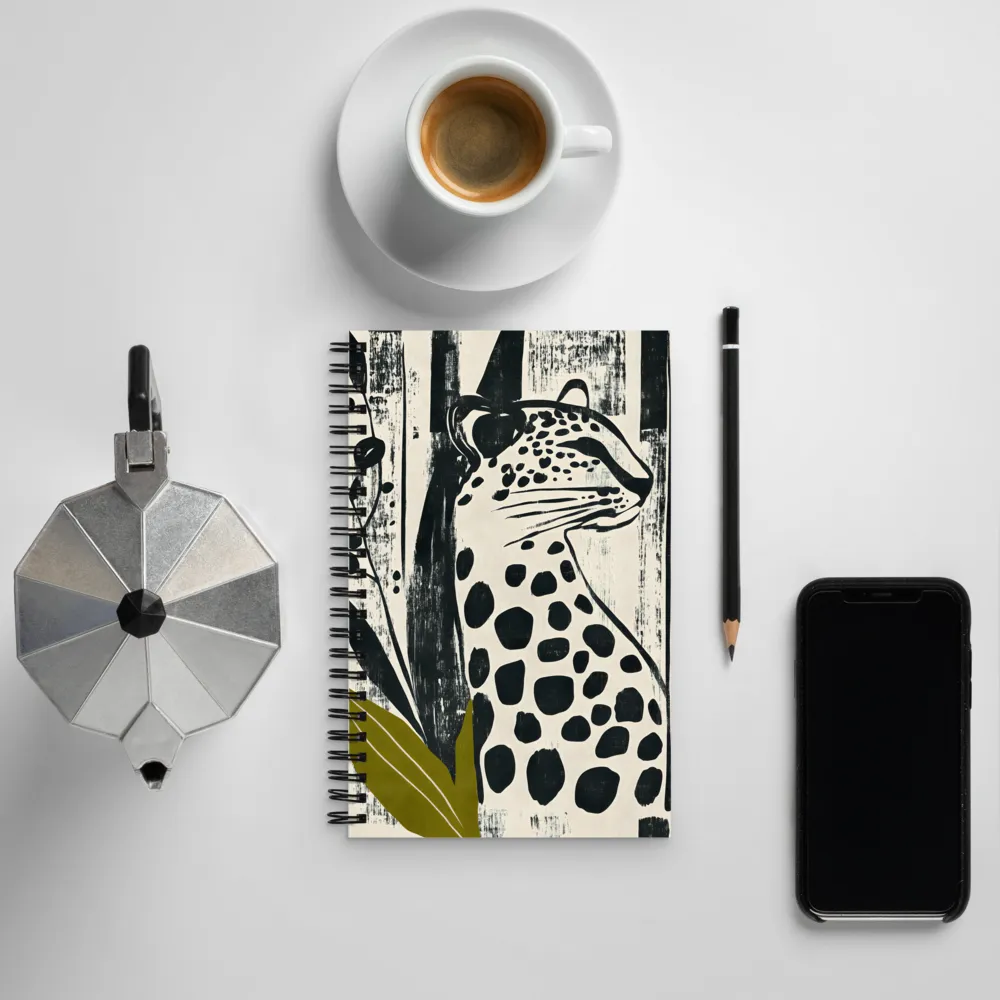 Leopard in Silhouette: A Modern Appeal | Spiral Notebook