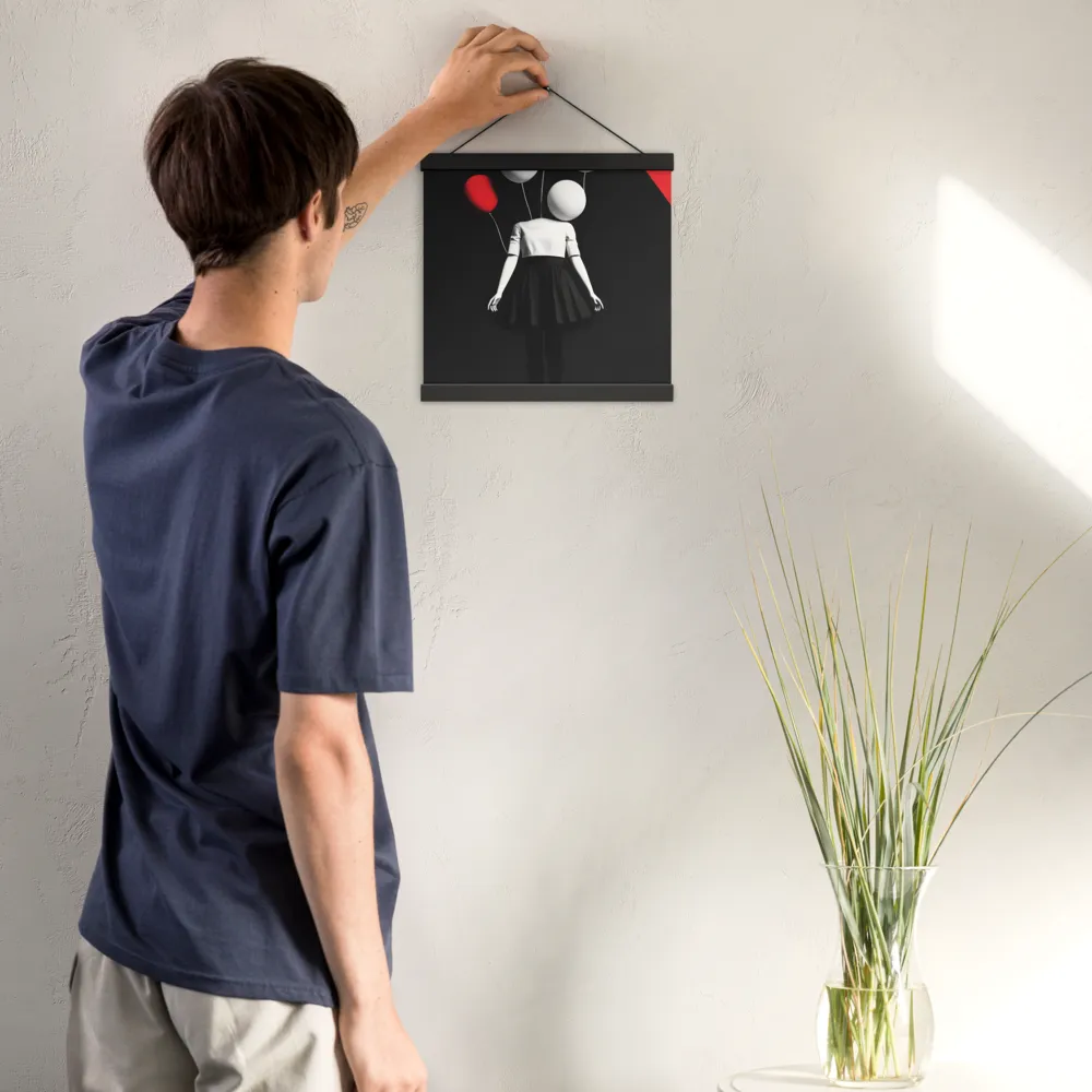Suspended in Mystery | Poster With Black Wood Hanger | 12″×12″