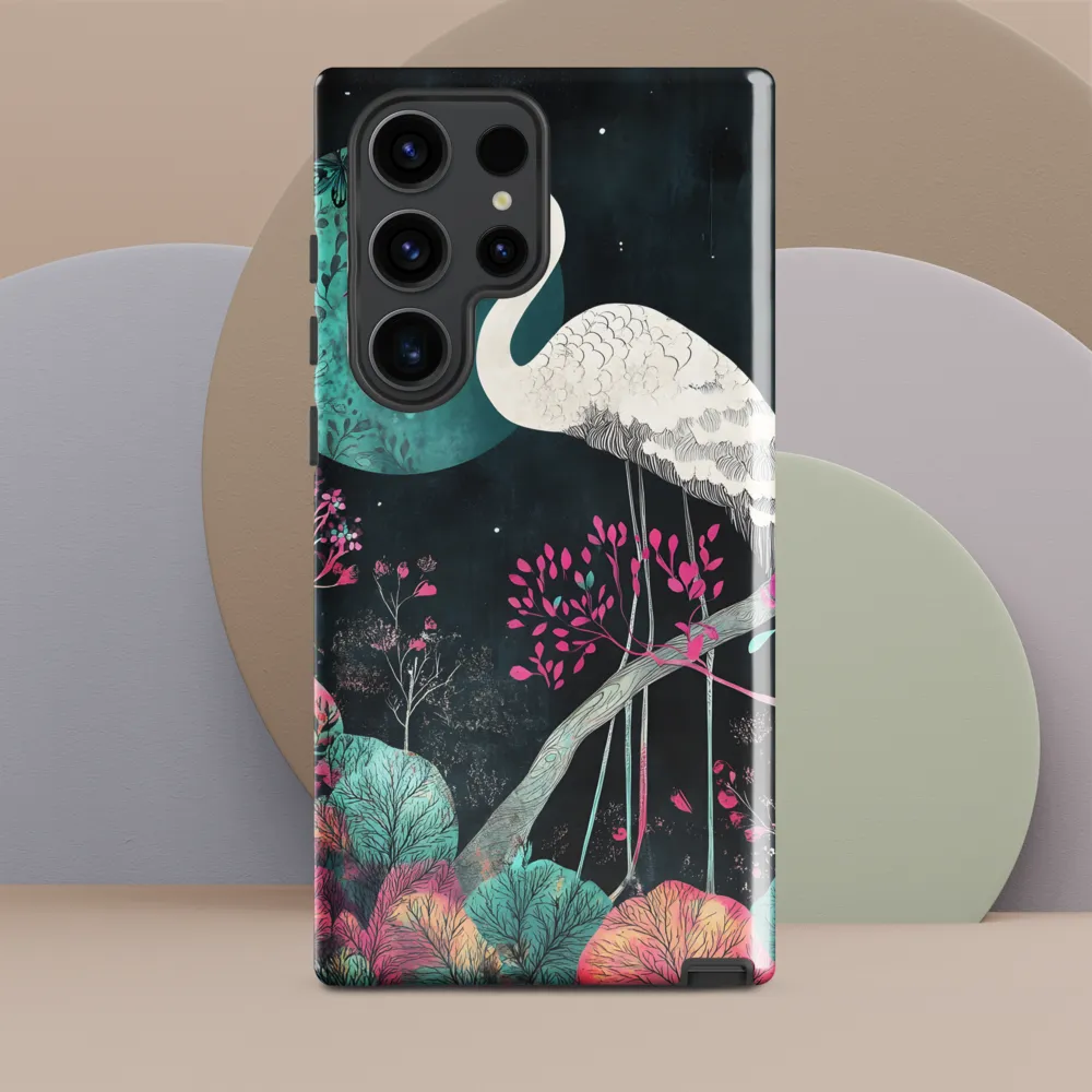 Ethereal Presence: Heron in a Floral Dreamscape