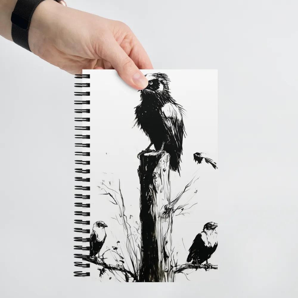 Majestic Sentinel: The Watchful Birds | Spiral Notebook