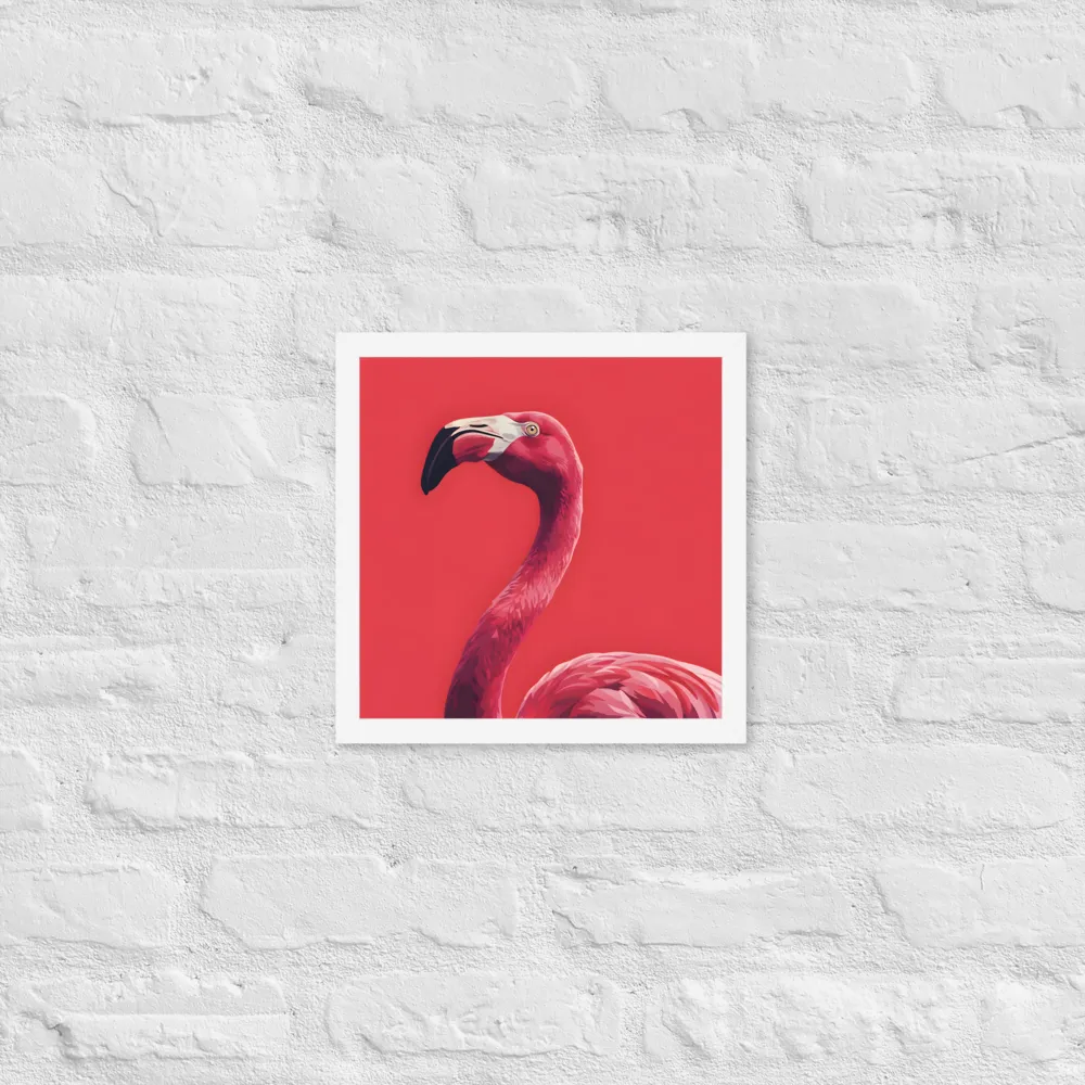 Crimson Flamingo 
 Poster with White Frame | 12″x 12″