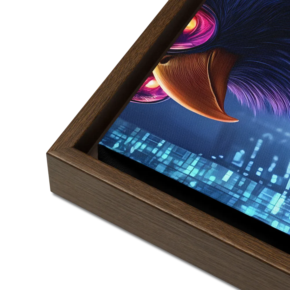 The Dapper Avian | Canvas with Brown Frame | 16″×16″