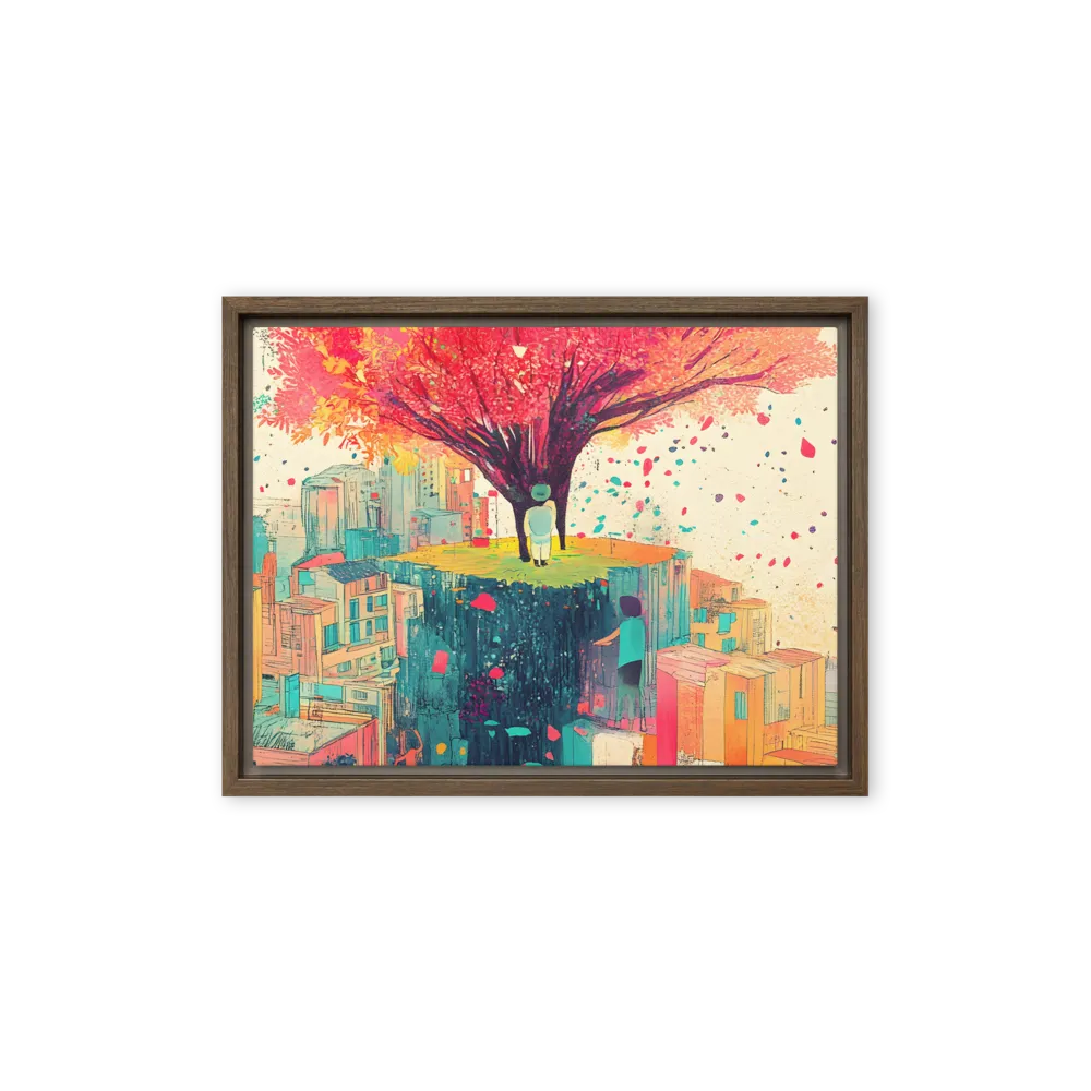 Whispers of Urban Dreams | Canvas with Brown Frame | 12″×16″