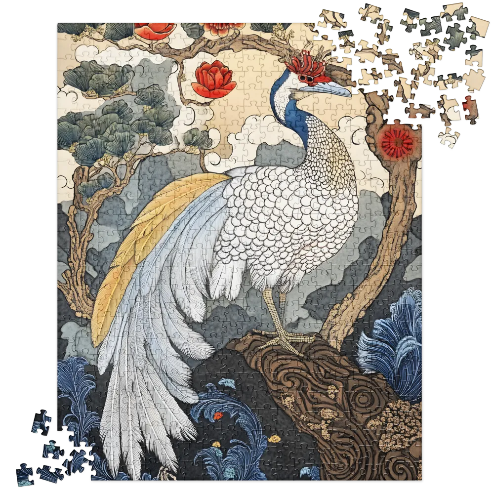 Majestic Serenity: The Ethereal Peacock | Jigsaw Puzzle | 520 pieces