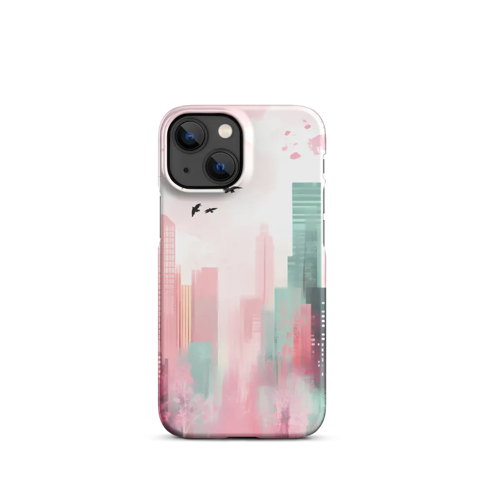 Dreamy Cityscape in Pink and Cyan