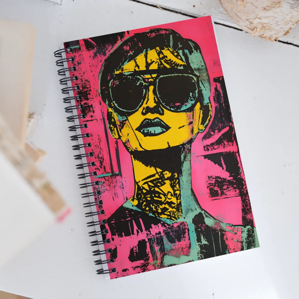 Confident Portrait in Neon Colors | Spiral Notebook