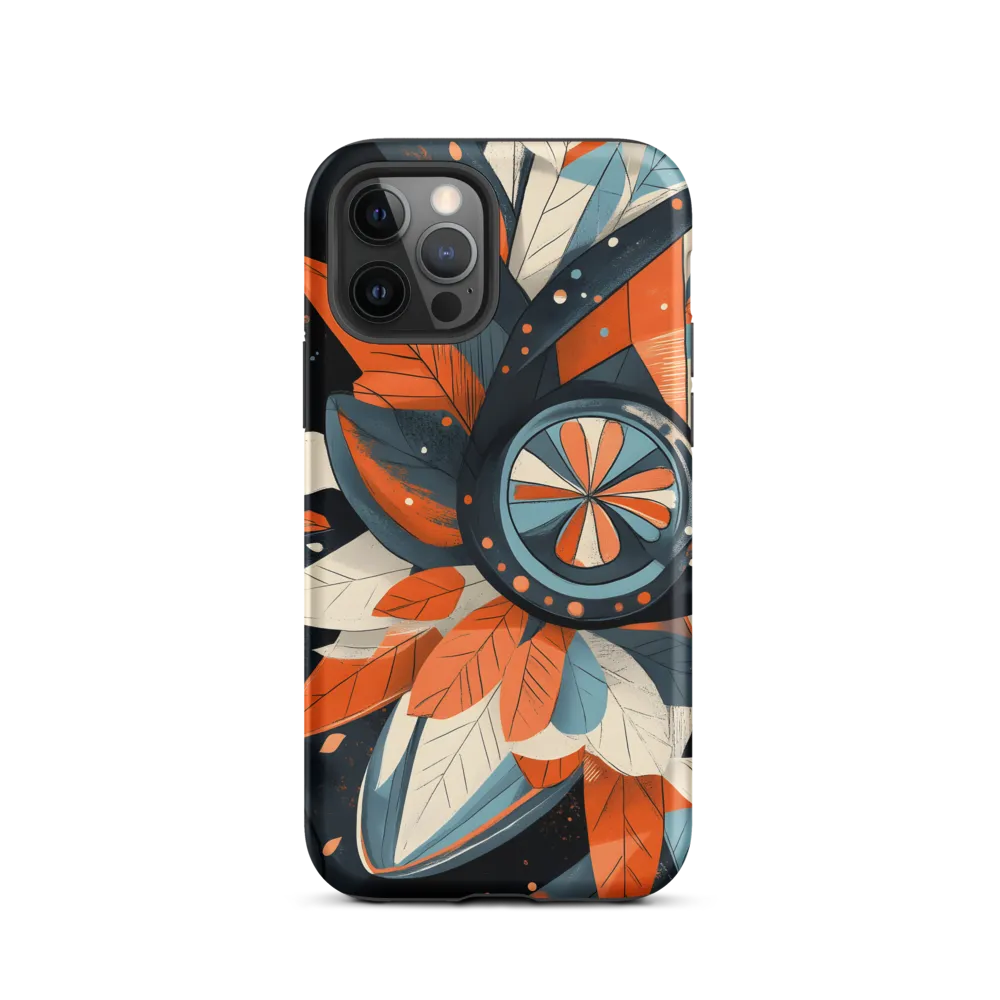 Floral Symphony in Orange and Teal | Phone Case |  12 Pro | Tough Case | Matte