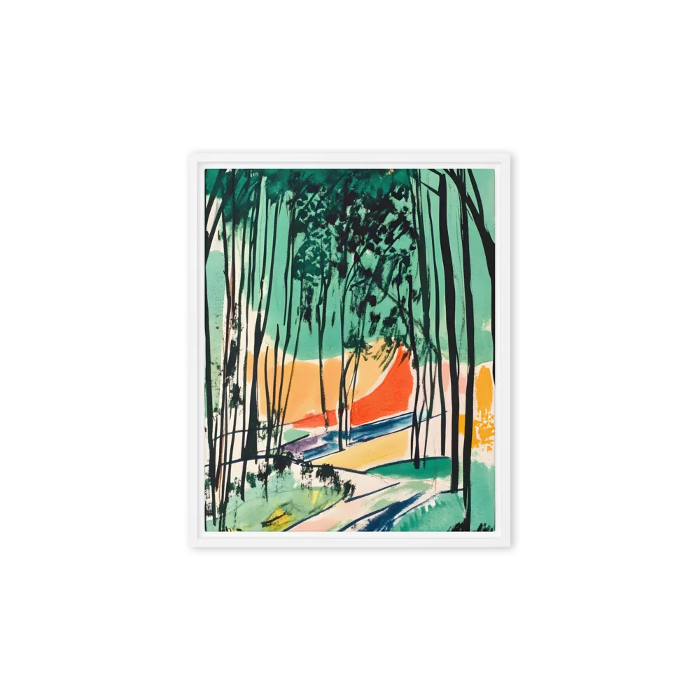 Winding Path Through the Forest | Canvas with White Frame | 8″×10″