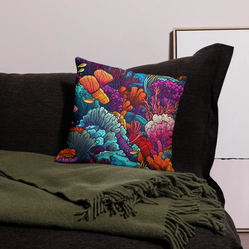 Vibrant Underwater Symphony | Pillow | 18″×18″