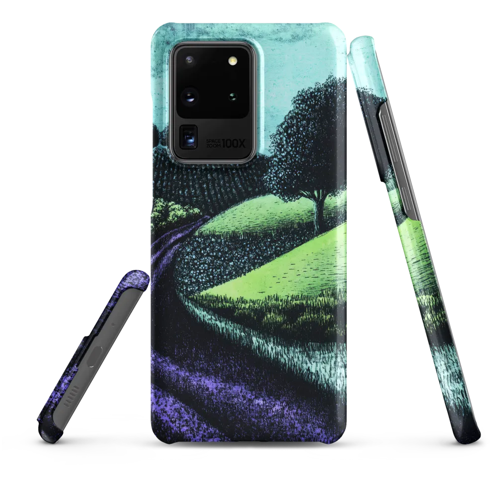 Winding Serenity: A Modern Landscape | Phone Case |  S20 Ultra | Snap Case | Matte