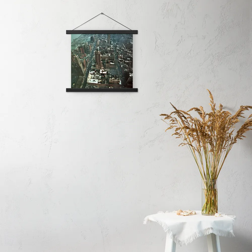 Aerial Symphony of Urban Life | Poster With Black Wood Hanger | 14″×14″