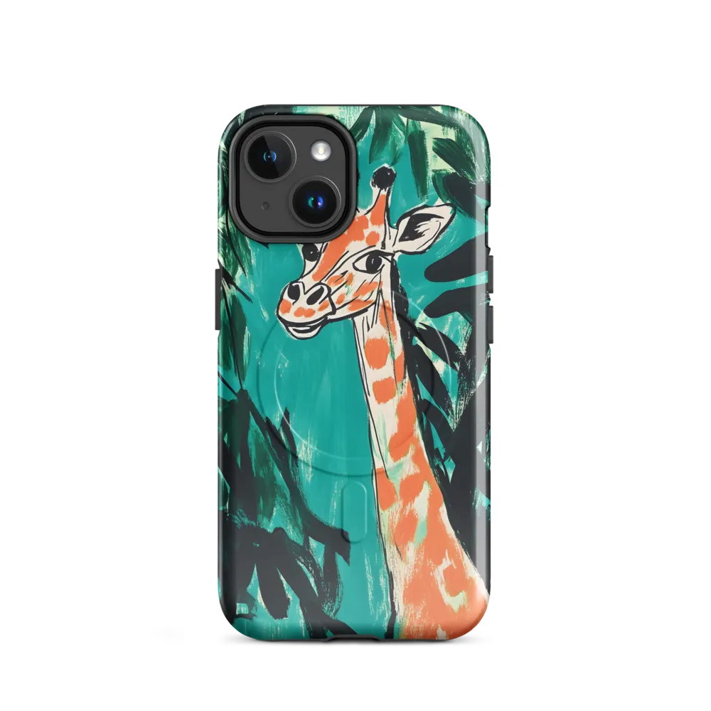 Curious Giraffe in Lush Greenery | Phone Case |  14 | MagSafe® Tough Case | Glossy
