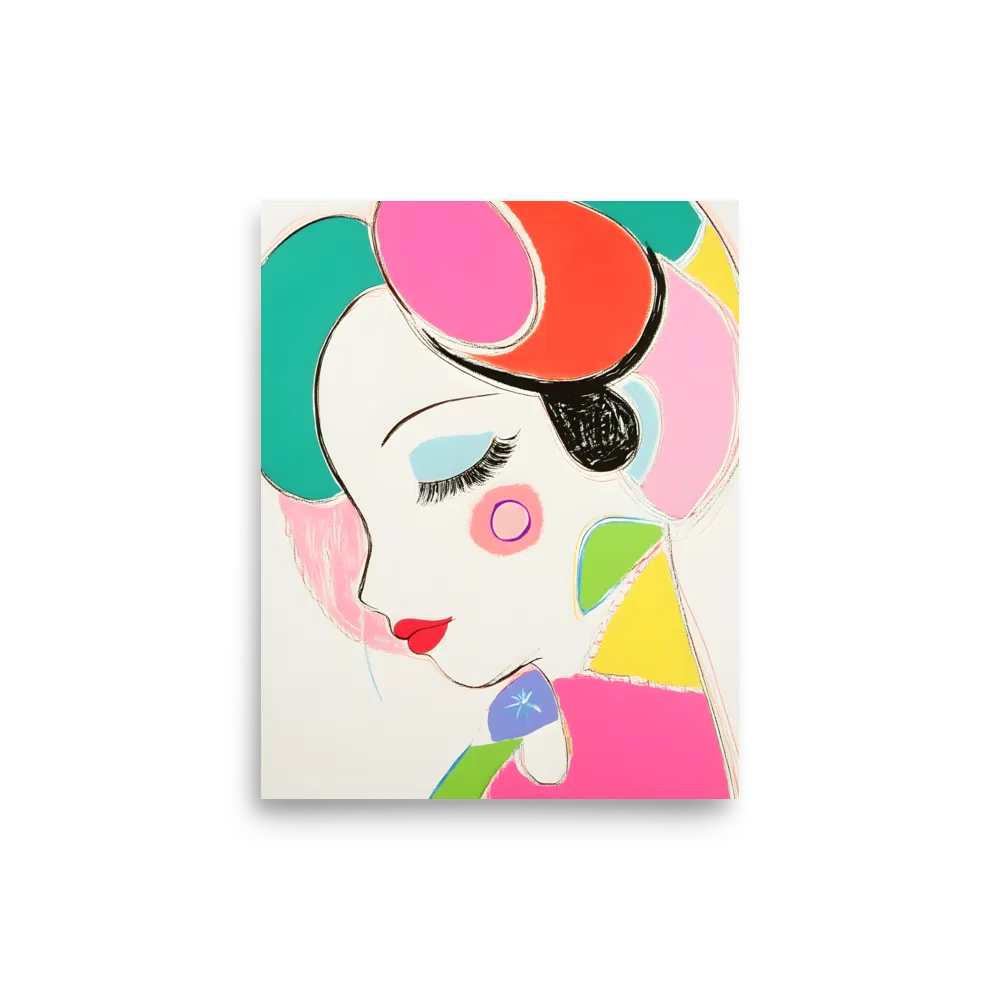 Whimsical Portrait in Colorful Abstraction | Poster | 8″×10″