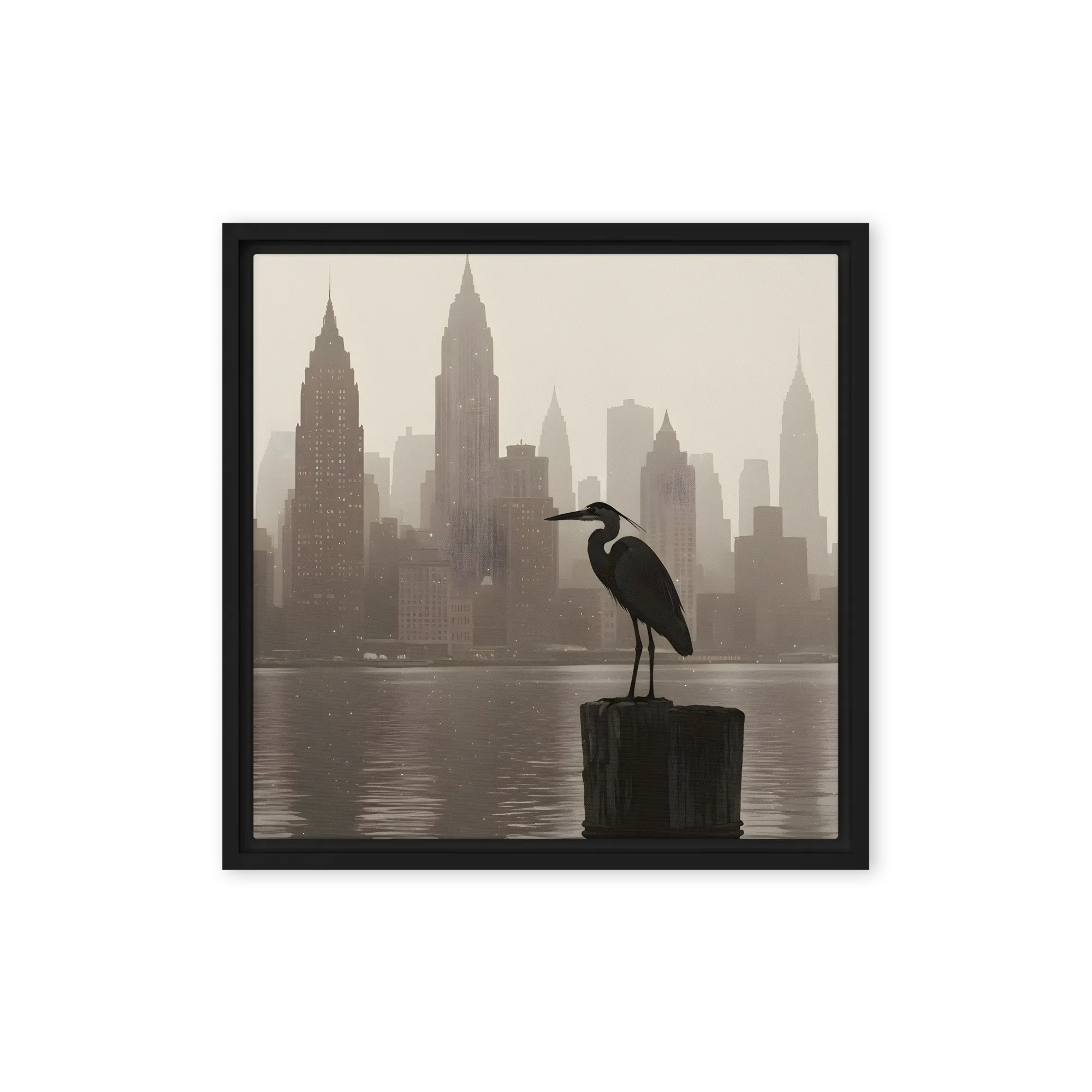 Harbor Heron 
 Canvas with Black Frame