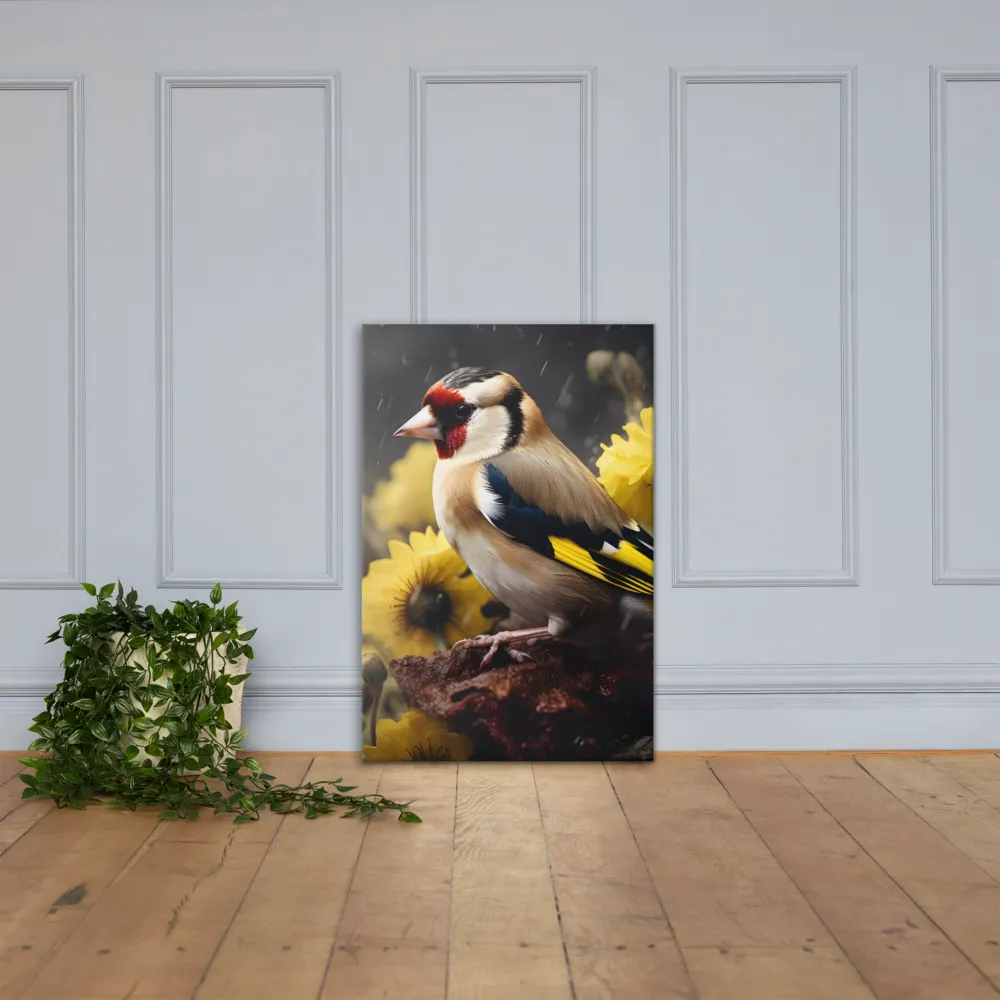 Harmony in Nature: A Goldfinch Amidst Blooms