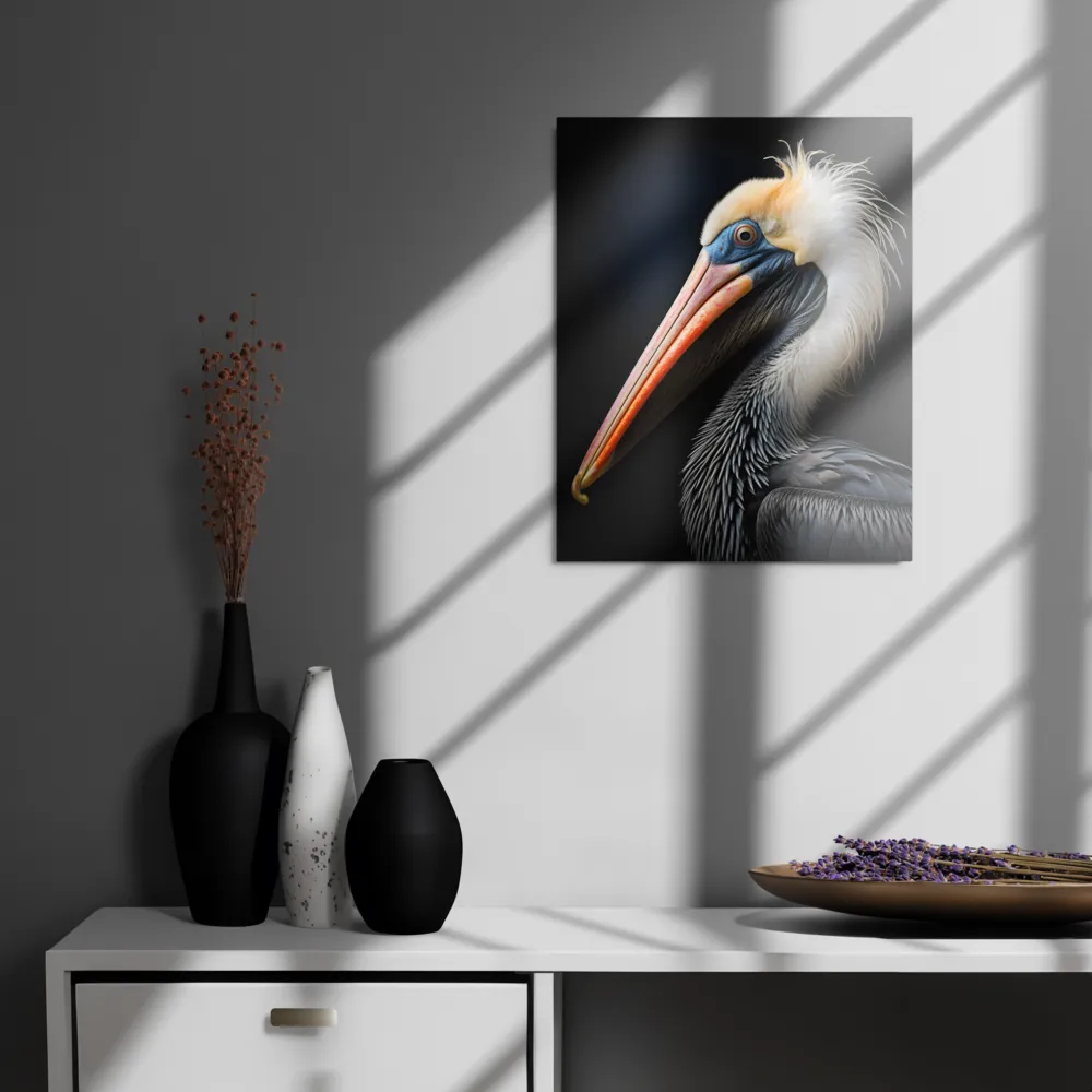 Majestic Portrait of a Pelican | Metal Print | 16″×20″