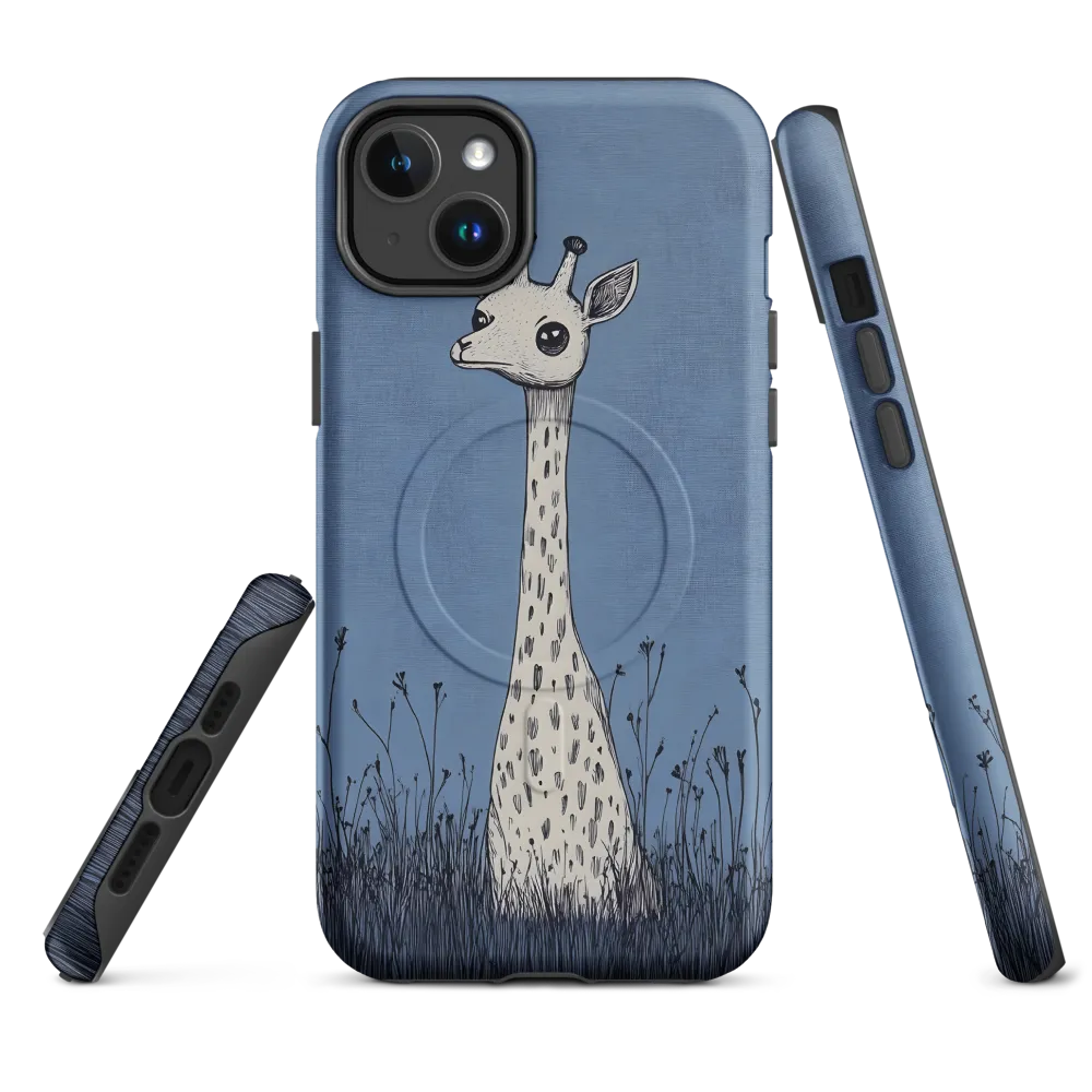 Whimsical Giraffe in Blue