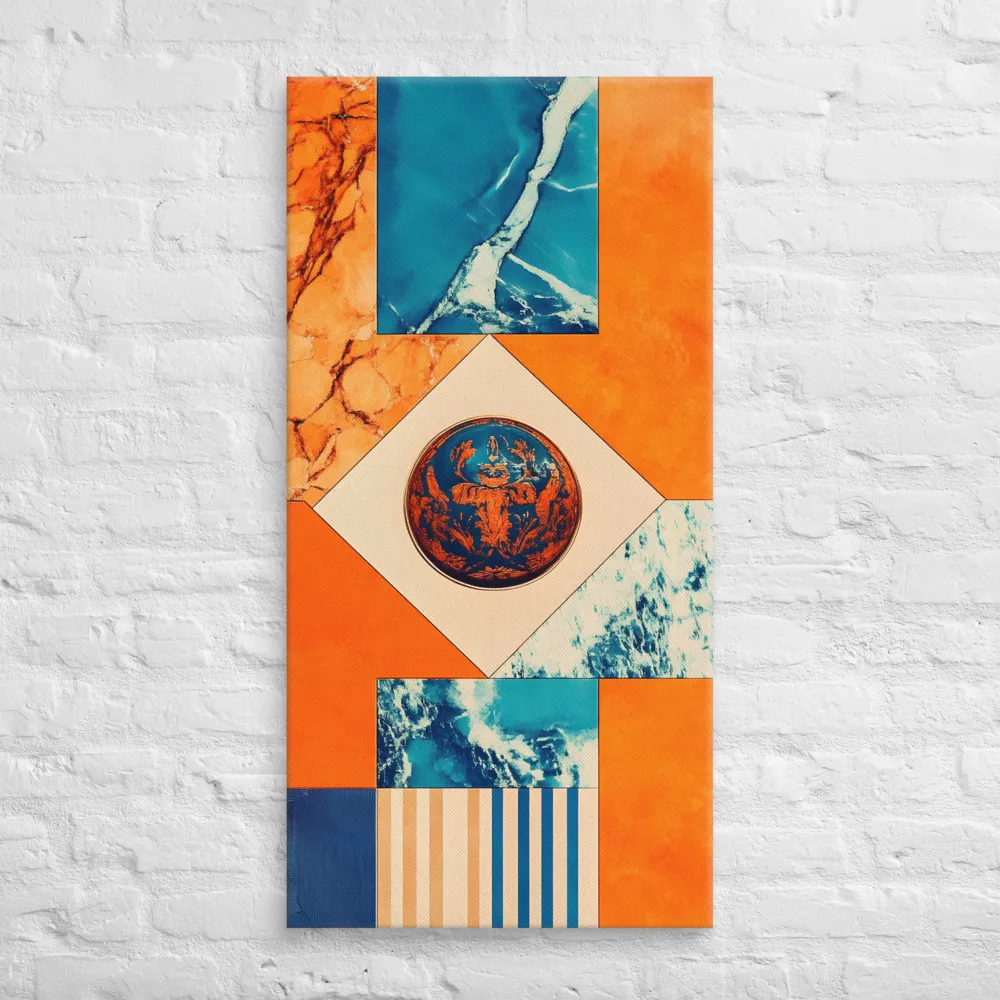 Harmonious Encounters: Abstract Geometry | Canvas | 20″×40″
