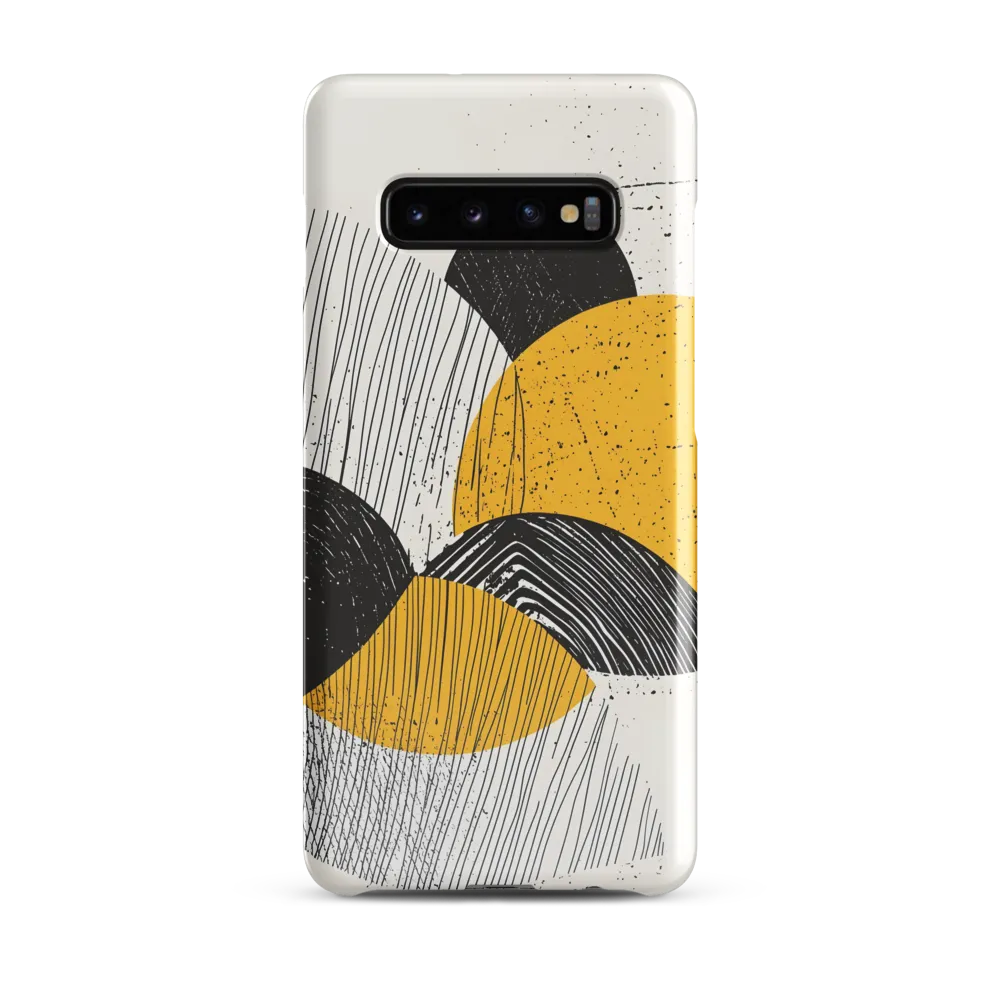 Dynamic Harmony in Black and Yellow | Phone Case |  S10 Plus | Snap Case | Glossy