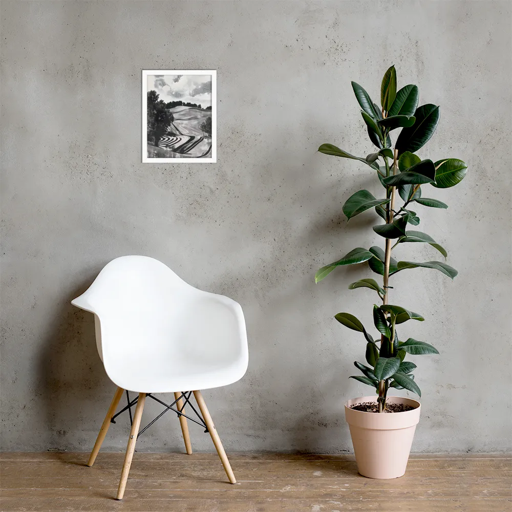 Fields of Serenity | Poster with White Frame | 11″×14″