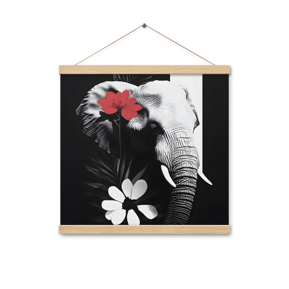 Elephant Harmony | Poster With Oak Wood Hanger | 16″×16″