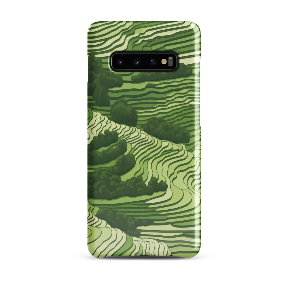 Waves of Green: An Abstract Landscape | Phone Case |  S10 Plus | Snap Case | Glossy