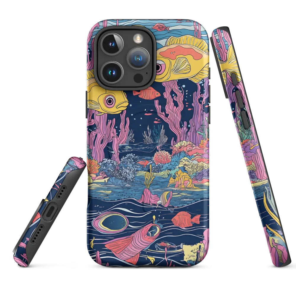 Underwater Dreamscape: A Playful Encounter | Phone Case |  16 Pro Max | MagSafe® Tough Case | Matte