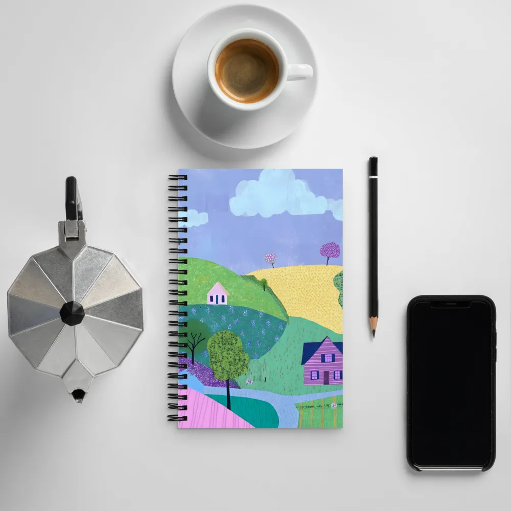 Whimsical Hills and Quaint Homes | Spiral Notebook