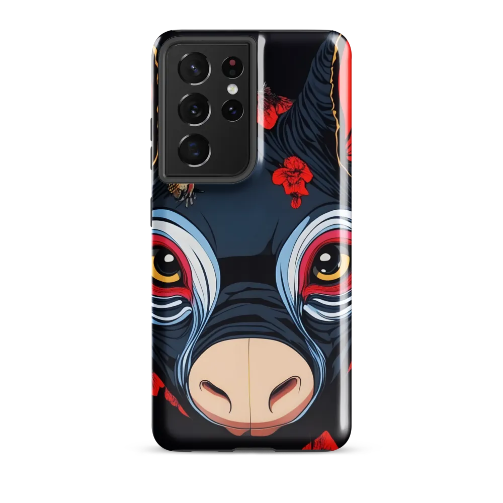 Mystical Bull with Floral Motifs