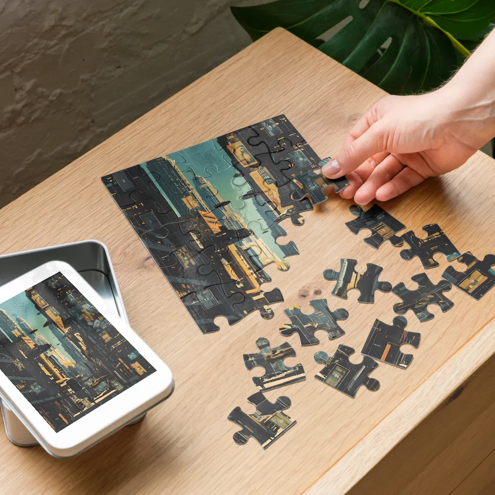 Skyway Metropolis 
 Jigsaw Puzzle in Tin Box