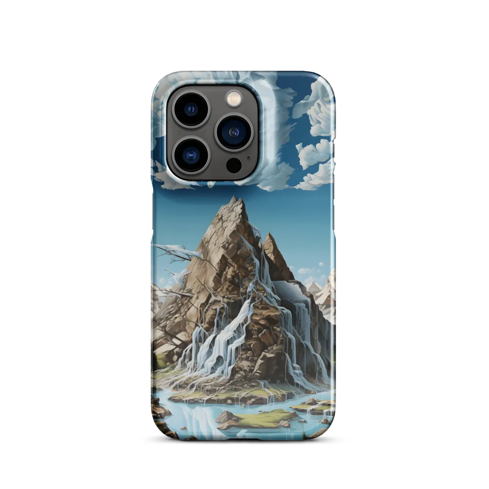 Majestic Cascade: A Mountain Masterpiece | Phone Case |  14 Pro | Snap Case | Glossy