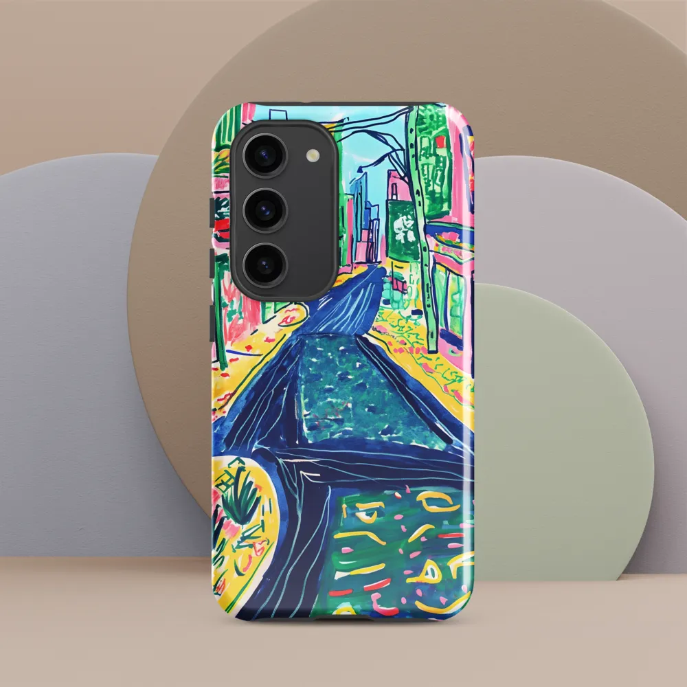 Dreamy Street in Vibrant Hues