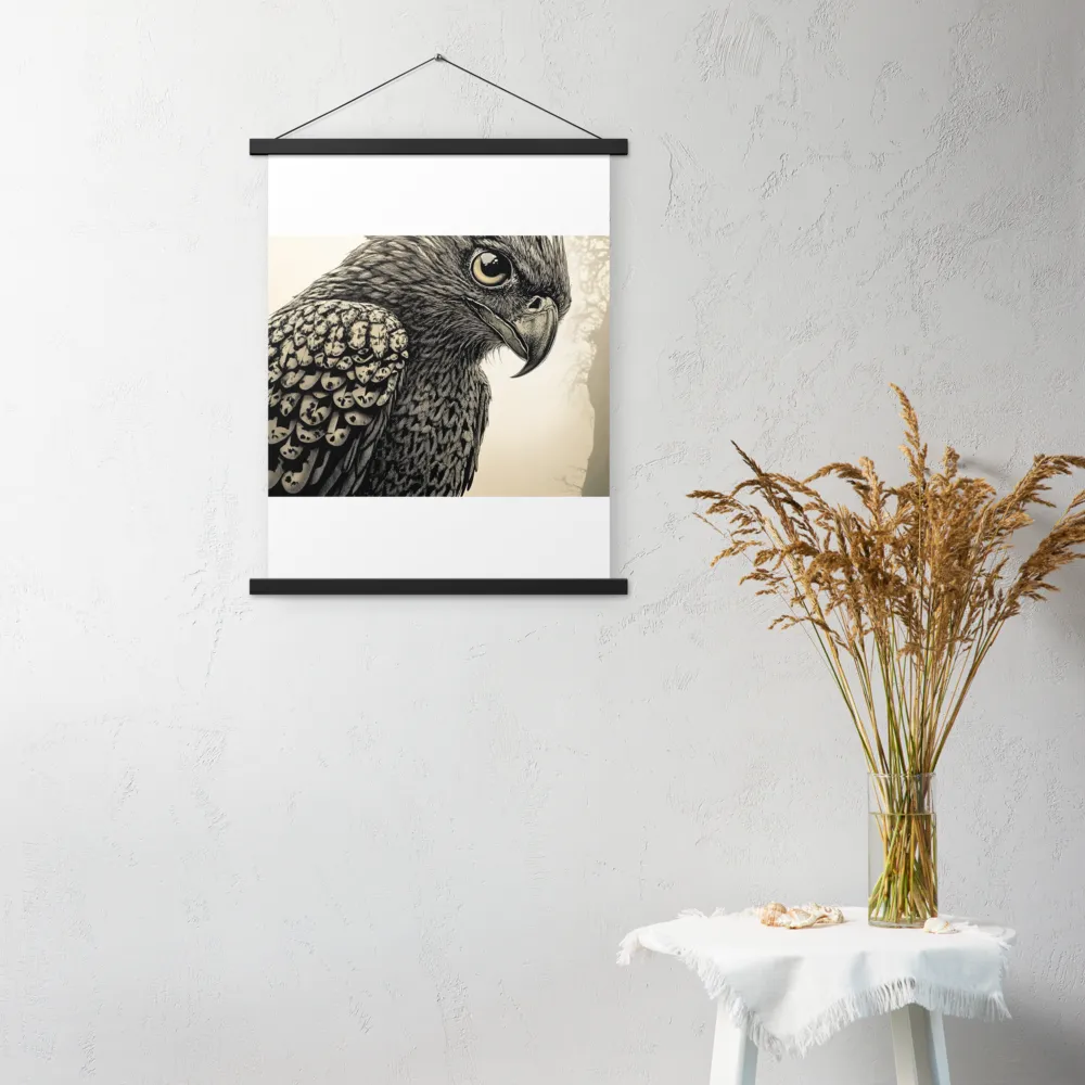 Majestic Owl in Detail | Poster With Black Wood Hanger | 18″×24″