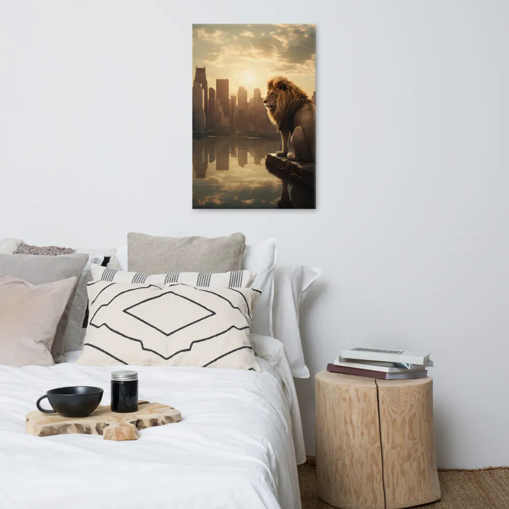 The Lion's Gaze Over the Urban Symphony