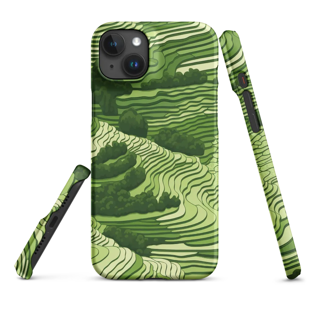 Waves of Green: An Abstract Landscape | Phone Case |  15 Plus | Snap Case | Matte