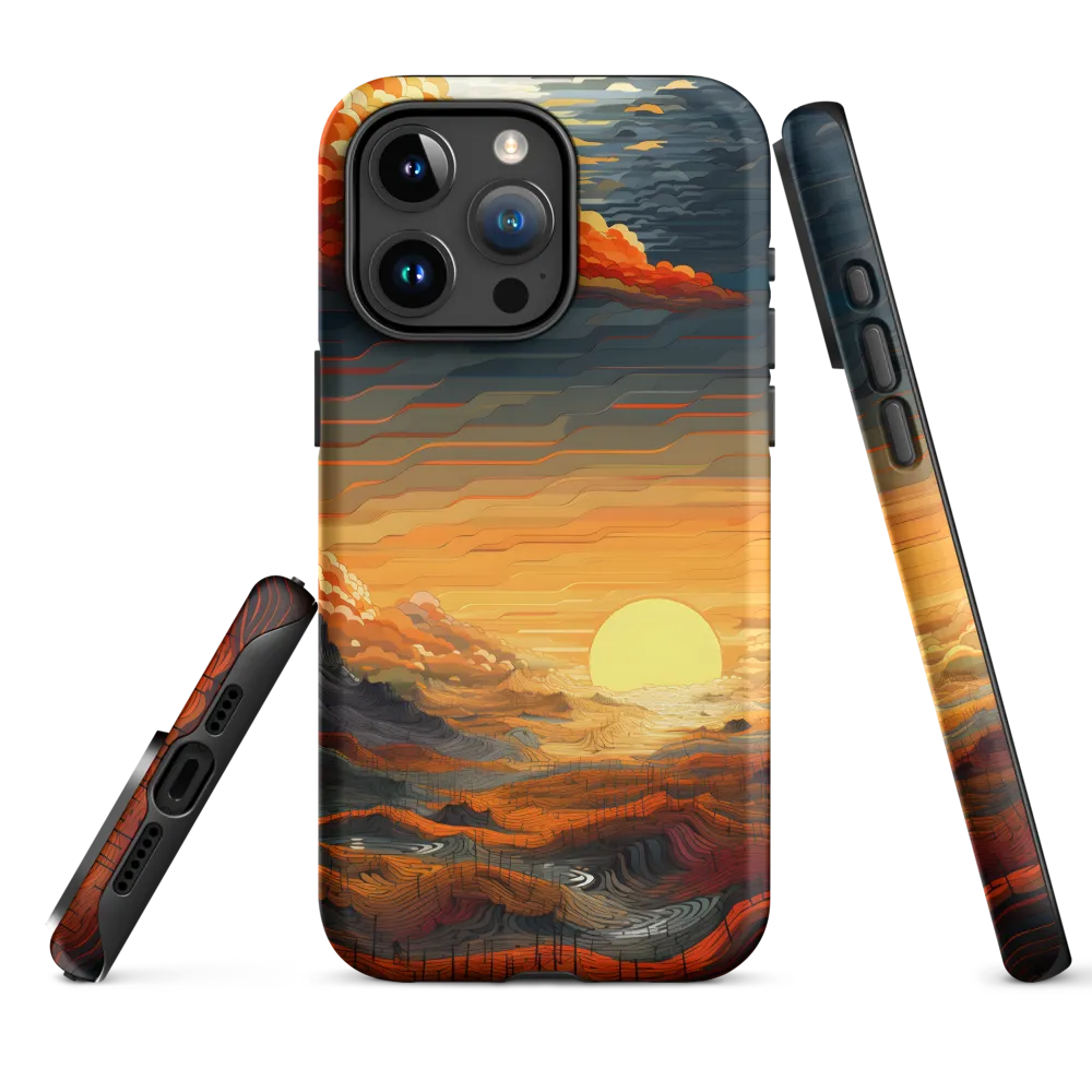 Ethereal Sunset: A Serene Landscape in Flowing Forms