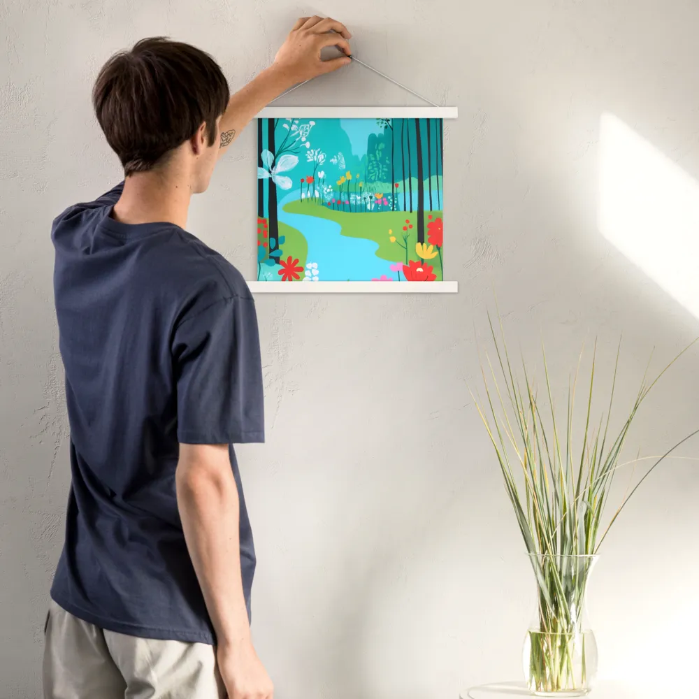 Whispers of Spring: A Colorful Retreat | Poster With White Wood Hanger | 14″×14″